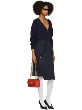 Balenciaga Navy Blue Car Carpet Mat Skirt Size 38